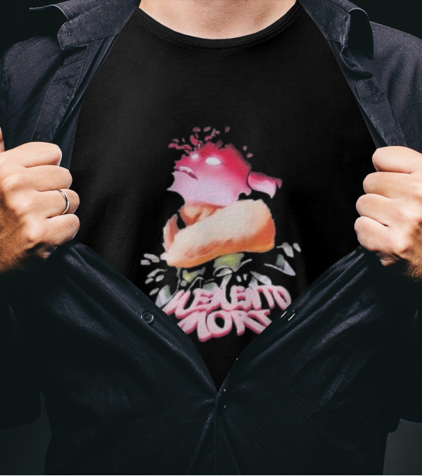 Vibrant Memento Mori Flower Skull T-Shirt