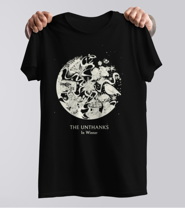 The Unthanks In Winter Snowy Circle With Bird And Holiday Symbols T-Shirt