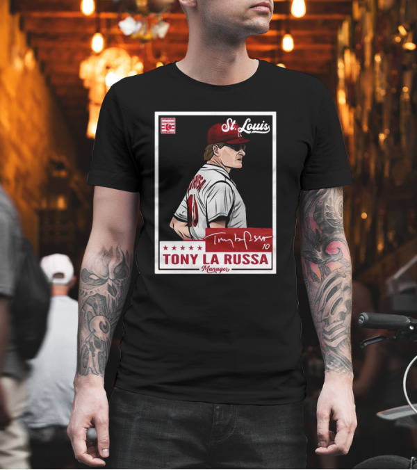 Tony La Russa St. Louis Manager Hall Of Fame Baseball Card T-Shirt