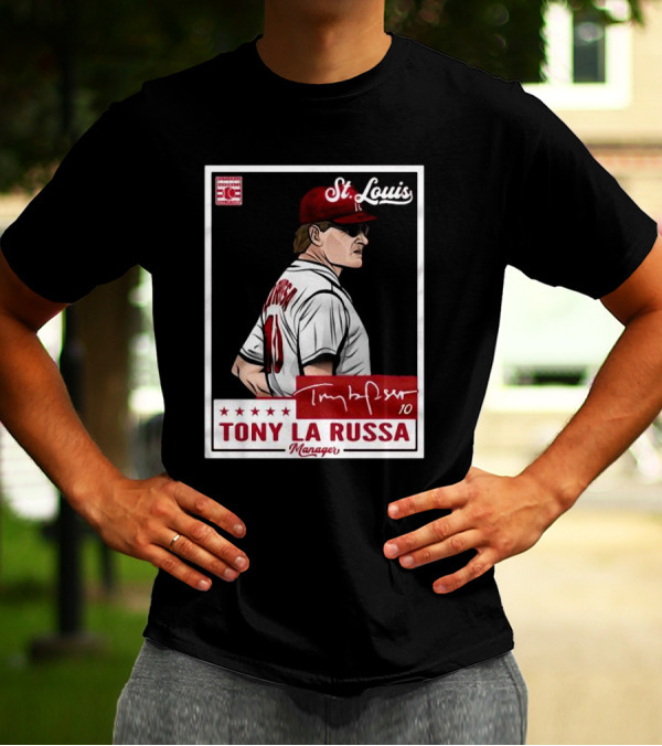 Tony La Russa St. Louis Manager Hall Of Fame Baseball Card T-Shirt