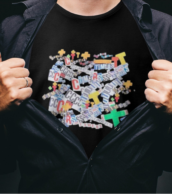 Neighborhood Nh X The Timers Collage Of Letters And Symbols T-Shirt