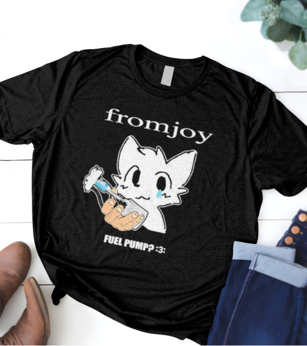 Fromjoy Fuel Pump Cute Cartoon With Tearful Cat Face T-Shirt