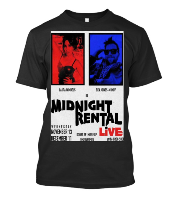 Laura Wimbels Ben Joines-Mundy Midnight Rental Live Nov 13 Dec 11 Grog Shop Tour T-Shirt