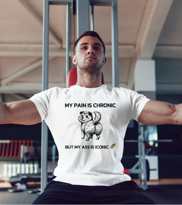 MY PAIN IS CHRONIC BUT MY ASS IS ICONIC DOG RAINBOW T-Shirt