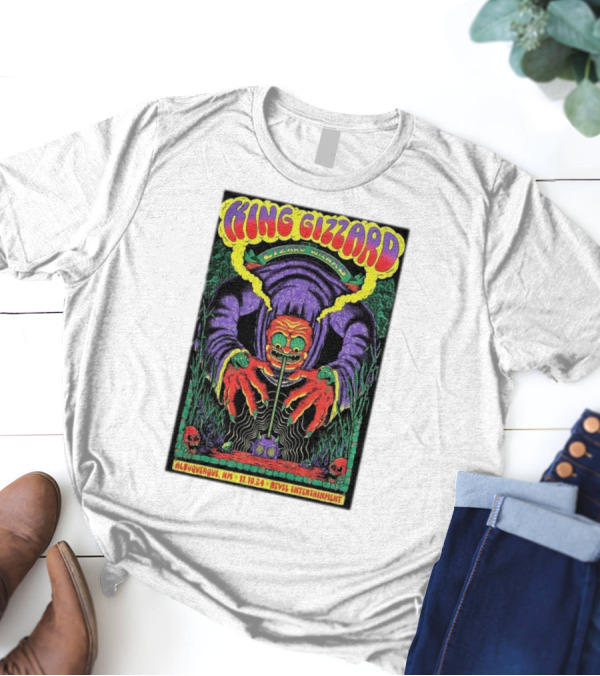 King Gizzard Lizard Wizard Albuquerque NM 11.10.24 Revel Entertainment Skulls Monster T-Shirt