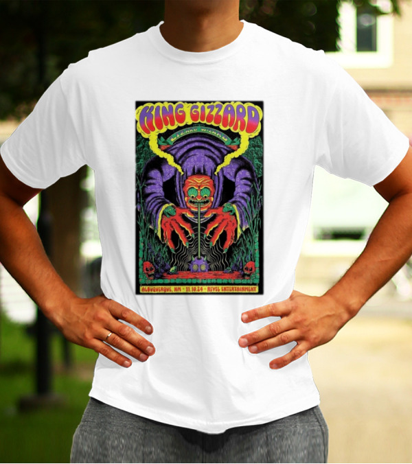 King Gizzard Lizard Wizard Albuquerque NM 11.10.24 Revel Entertainment Skulls Monster T-Shirt
