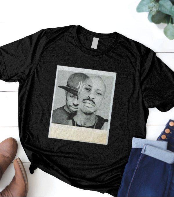 One Of The Best Yet 5th Anniversary New York Yankees Cap Duo Polaroid T-Shirt