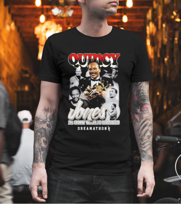 Quincy Jones Dreamathon 28x Grammy Winner 80 Nominations T-Shirt