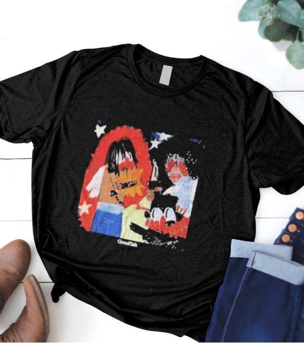Gigi Goodtalk Skaiwater Artwork With Stars And Cartoon Figures T-Shirt