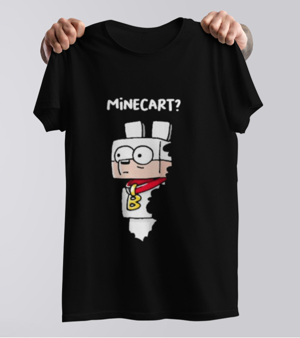 Cherry Island Bork Minecart 2024 Cartoon Figure With Red Scarf And Large 'B' On Chest T-Shirt