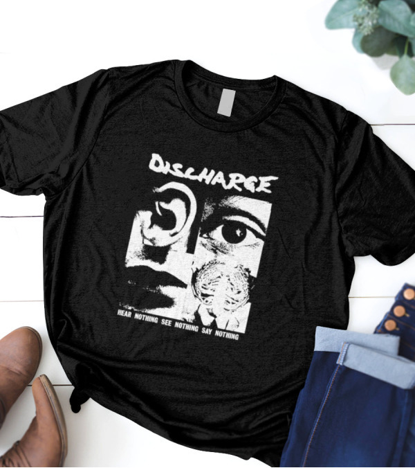 Discharge Hear Nothing See Nothing Say Nothing Band Iconic T-Shirt