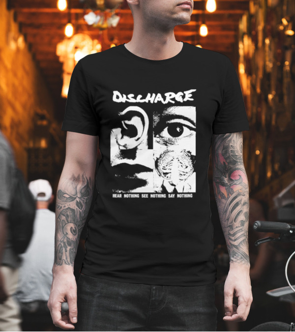 Discharge Hear Nothing See Nothing Say Nothing Band Iconic T-Shirt