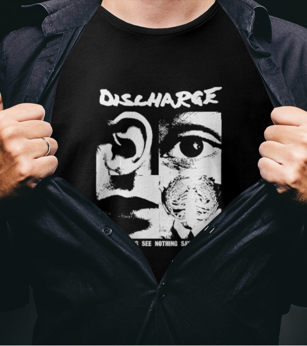 Discharge Hear Nothing See Nothing Say Nothing Band Iconic T-Shirt