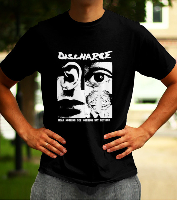 Discharge Hear Nothing See Nothing Say Nothing Band Iconic T-Shirt