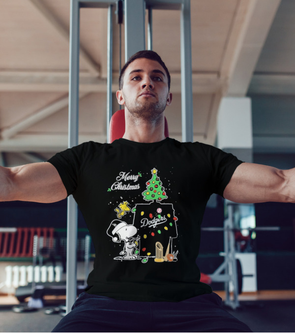 Merry Christmas Dodgers Snoopy Woodstock 2024 Fans T-Shirt