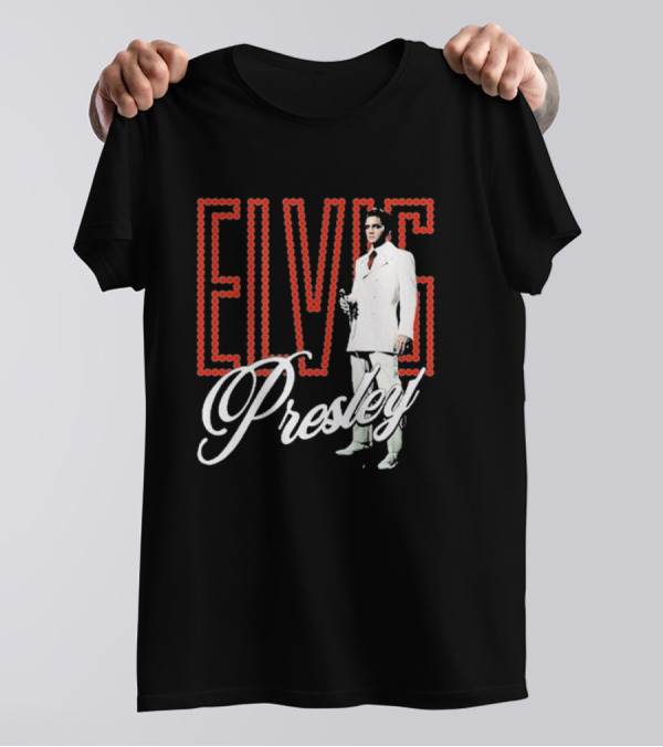 Elvis Presley White Suit Retro Lights T-Shirt