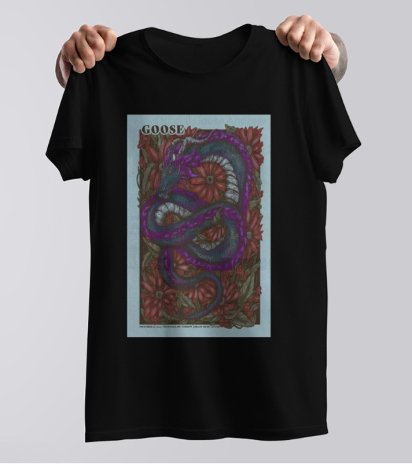 Goose Andrew J Brady Music Center Cincinnati OH Nov 10 24 Tour Dragon And Flowers T-Shirt