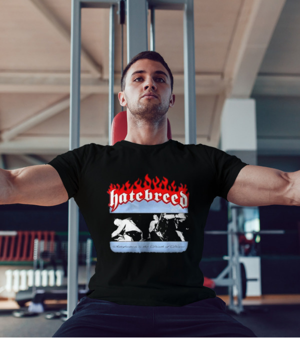 Hatebreed Flames Satisfaction Is The Death Of Desire Black And White Band Scene T-Shirt