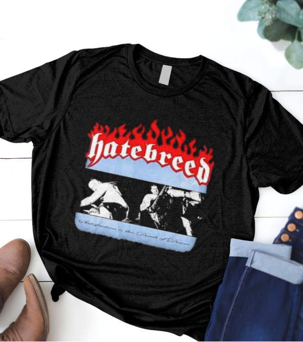 Hatebreed Flames Satisfaction Is The Death Of Desire Black And White Band Scene T-Shirt