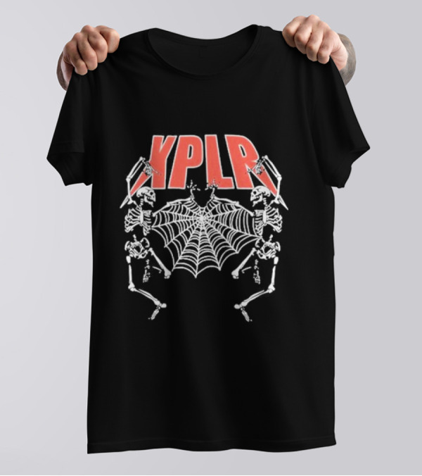 XPLR Dancing Skeletons By Sam And Colby With Spider Web T-Shirt