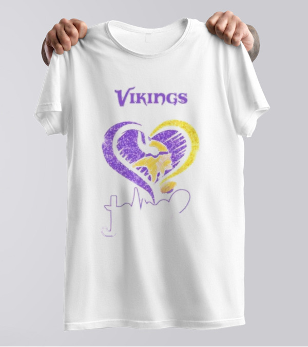 Vikings Heart Jesus Purple And Gold Minnesota T-Shirt