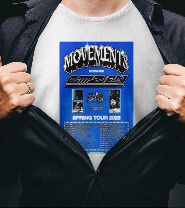 Movements Spring Tour 2025 With Special Guests Citizen And Downward T-Shirt