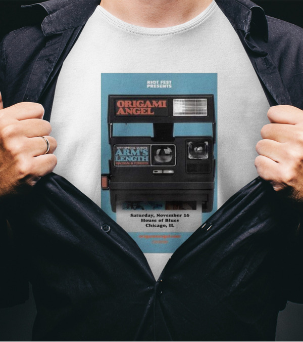 Riot Fest Presents Origami Angel With Special Guests Arms Length Saturday November 16 House Of Blues Chicago IL T-Shirt