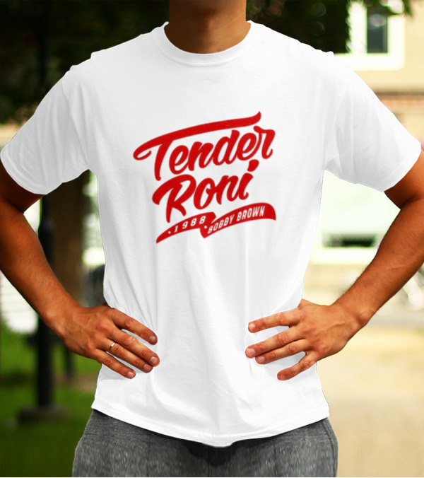 Tender Roni 1988 Bobby Brown Bold Red Lettering T-Shirt
