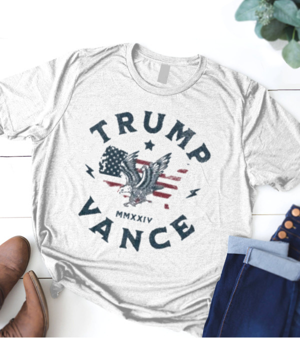 Trump Vance MMXXIV Eagle USA Flag T-Shirt