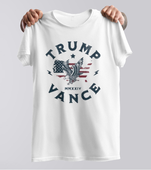 Trump Vance MMXXIV Eagle USA Flag T-Shirt