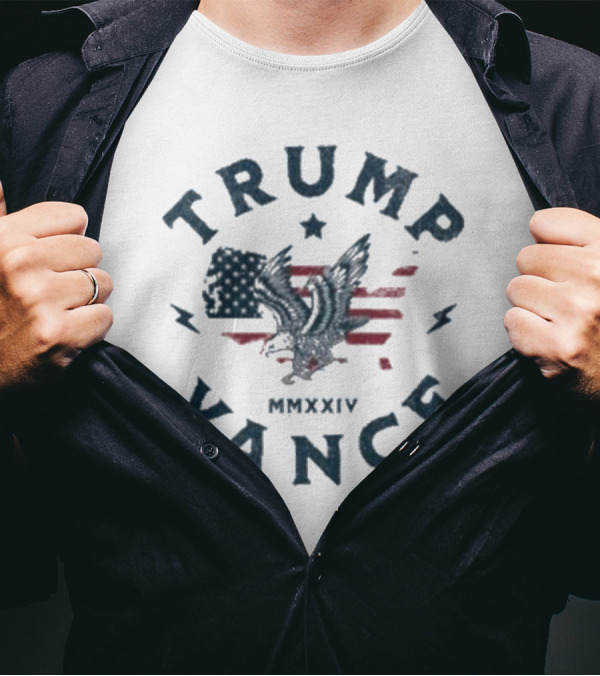 Trump Vance MMXXIV Eagle USA Flag T-Shirt