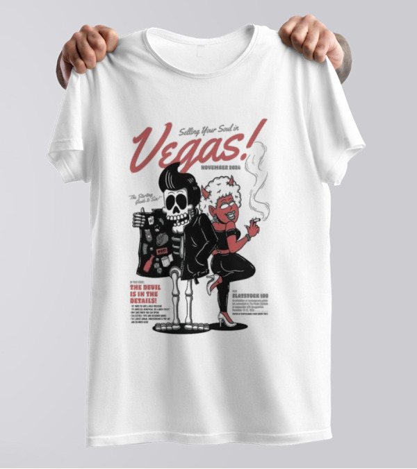 Selling Your Soul In Vegas November 2024 Flatstoc 100 The Devil Is In The Details T-Shirt