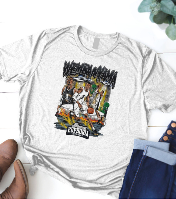 Wembanyama Planet Euphoria 1950-2024 Basketball Cosmic Adventure T-Shirt