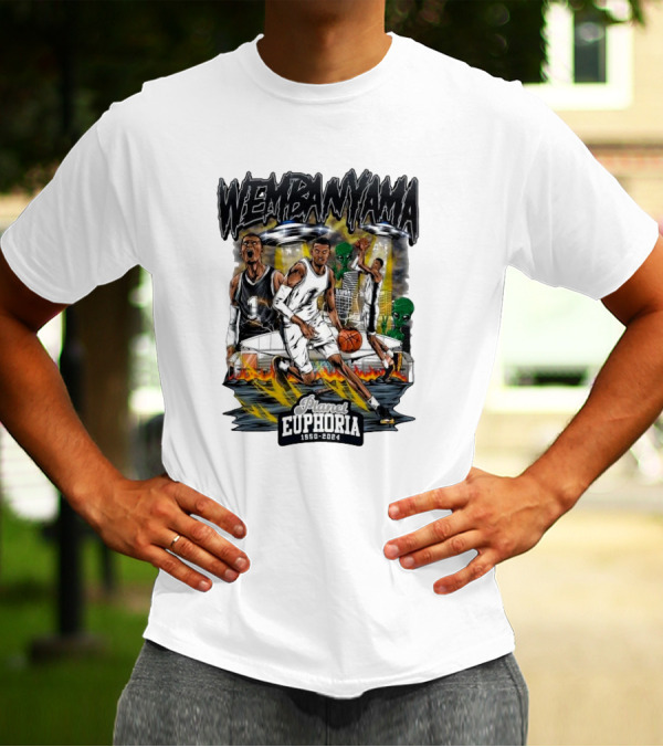 Wembanyama Planet Euphoria 1950-2024 Basketball Cosmic Adventure T-Shirt