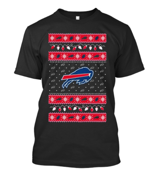 Buffalo Bills Holiday Lights Merry Christmas 2024 Ugly T-Shirt