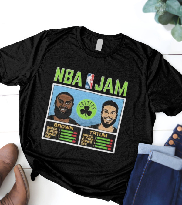 Nba Jam Celtics Brown Tatum Stats T-Shirt