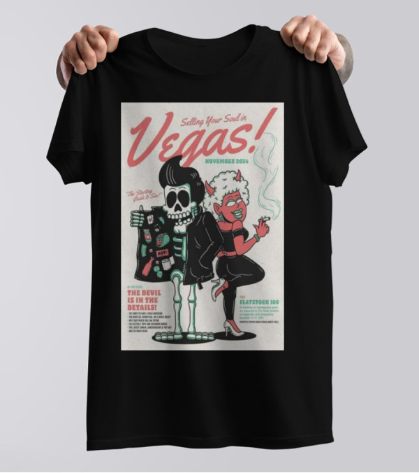 Selling Your Soul In Vegas The Devil Is In The Details Flatstoc 100 November T-Shirt