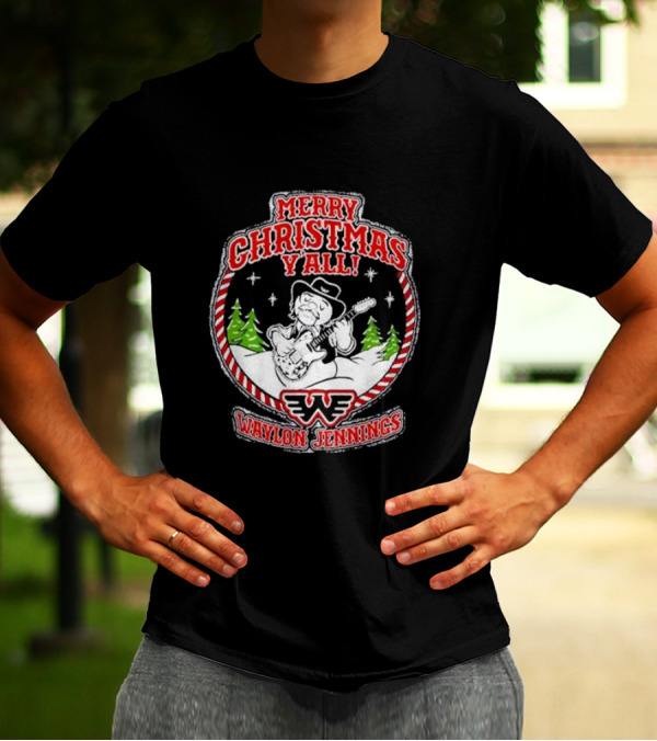 Merry Christmas Y'all Waylon Jennings T-Shirt