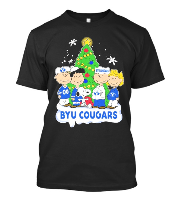 BYU Cougars Snoopy Christmas Tree Peanuts Characters T-Shirt