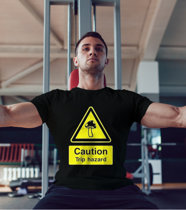 Caution Trip Hazard Mushroom Warning Sign T-Shirt