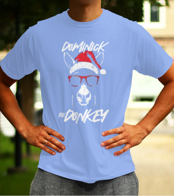 Dominick The Donkey Santa Hat Christmas Holiday T-Shirt