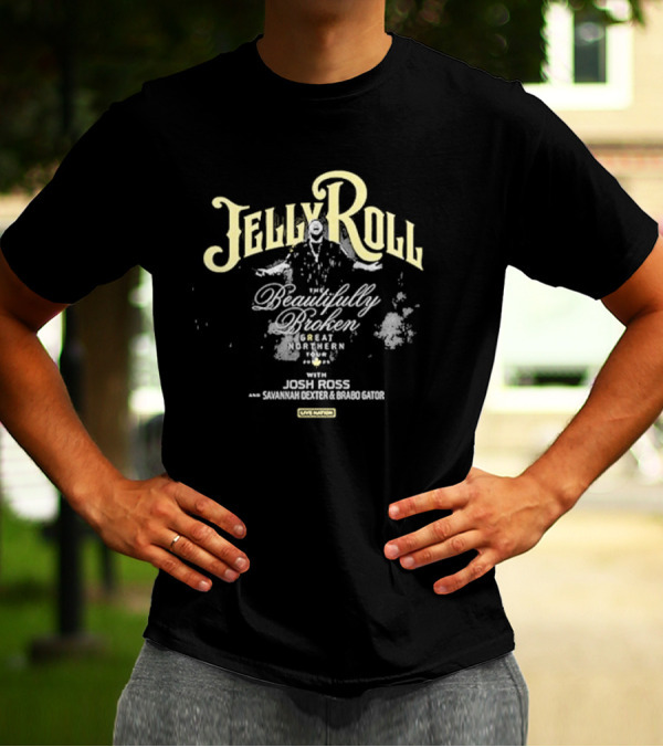 Jelly Roll The Beautifully Broken Great Northern Tour With Josh Ross Savannah Dexter Brabo Gator Live Nation T-Shirt