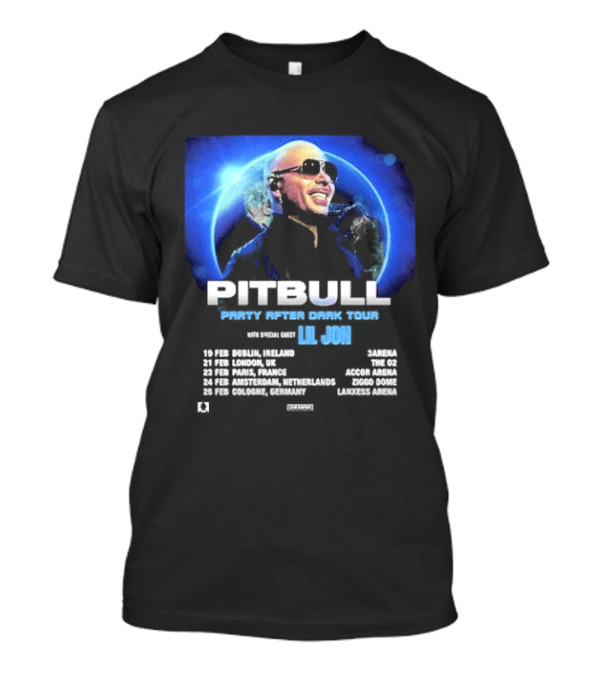 Pitbull Party After Dark Tour UK Europe February 2025 With Lil Jon T-Shirt