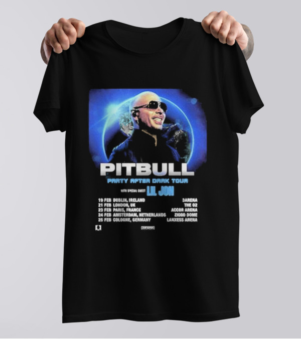 Pitbull Party After Dark Tour UK Europe February 2025 With Lil Jon T-Shirt