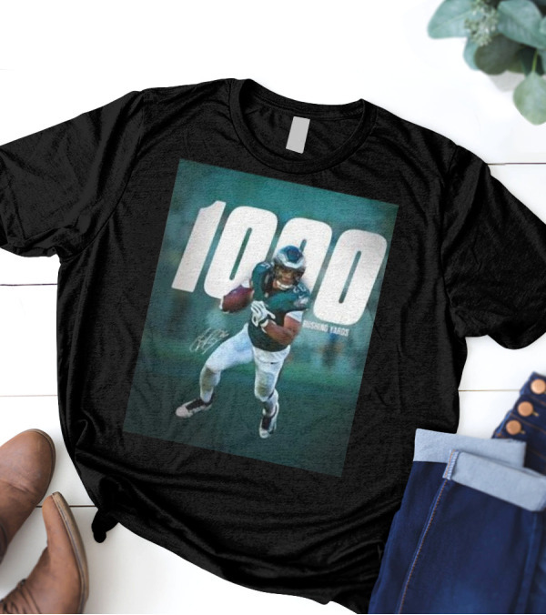 1000 Rushing Yards Football Player Signature T-Shirt