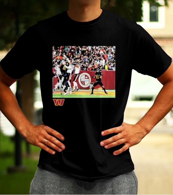 Washington Commanders Noah Brown Black NFL Flash Features Week 8 Action Scene T-Shirt
