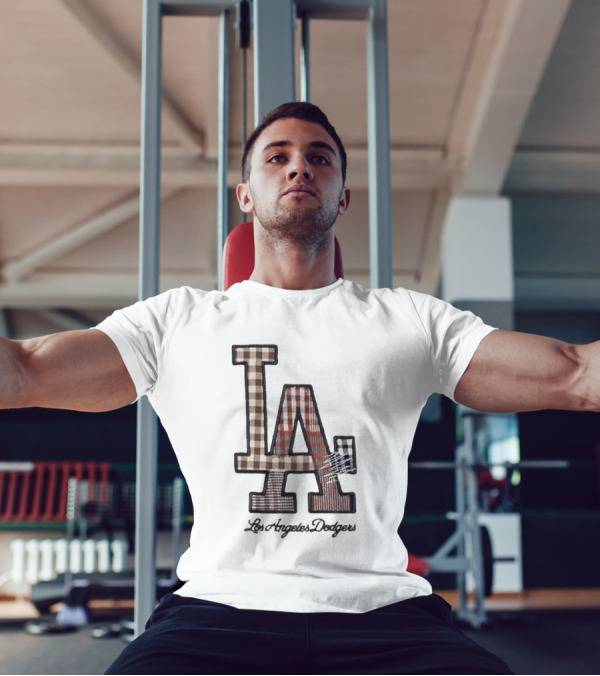 Los Angeles Dodgers Preppy Plaid LA T-Shirt