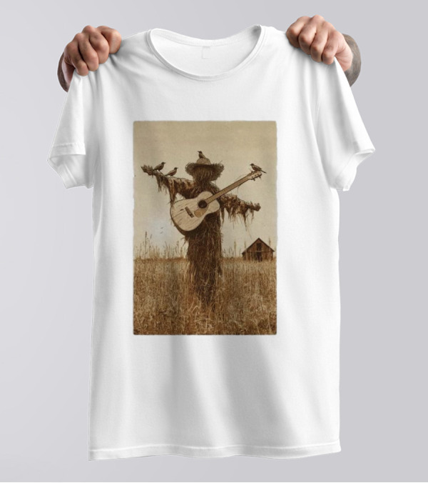 Kevin Morby Tour Hamburg Germany Nov 16 2024 Scarecrow Guitar Birds T-Shirt