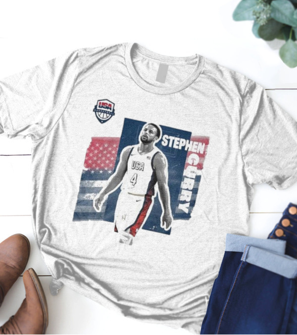 Stephen Curry USA Basketball 2024 Summer Olympics Player Cutout T-Shirt