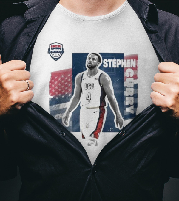 Stephen Curry USA Basketball 2024 Summer Olympics Player Cutout T-Shirt